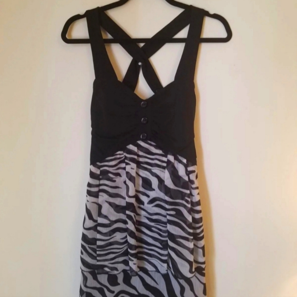 Zebra Print Bodycon Dress - American Rag - Small